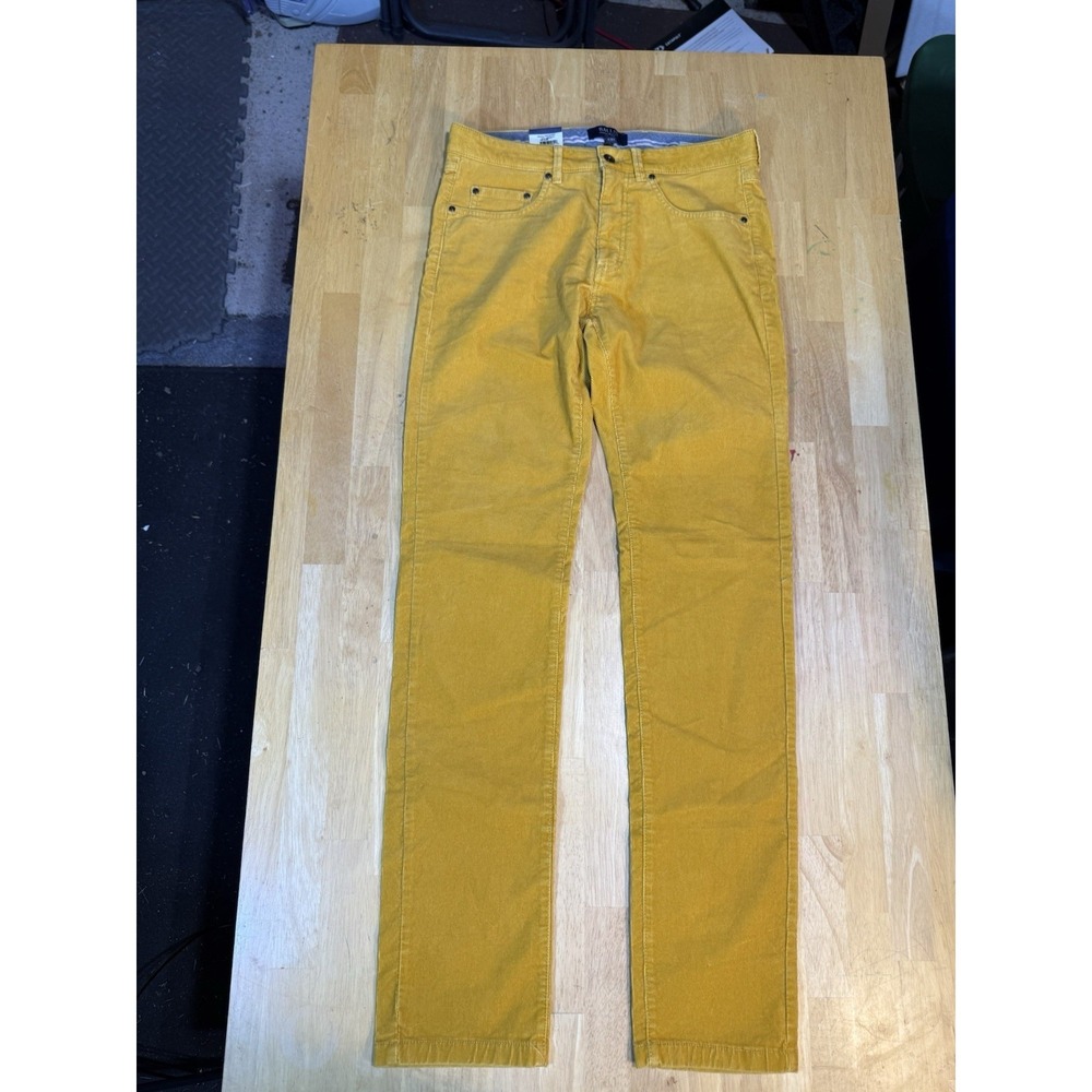 Ballin Crescent Modern Fit Corduroy Pants Men 32x34 Dijon Mustard Stretch NWT